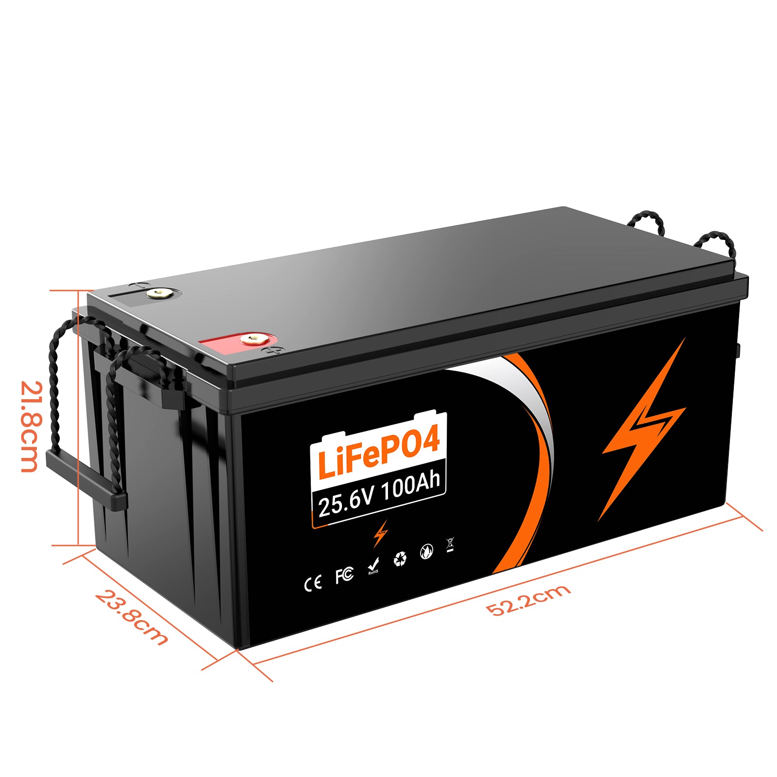 U205 25.6V 100AH Deep Cycles Life Rechargeable LiFePo4 Li-ion Battery For Outdoor Standby/RV/Tent Truck/Camper/Household Energy Storage【USA STOCK】